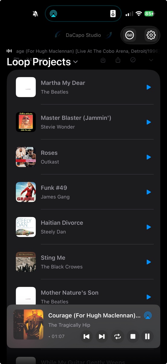 A collection of songs organised as reusable practice projects.